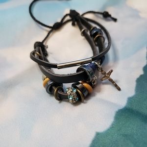 Beaded Adjustable Stacked Layered Charm Bracelet